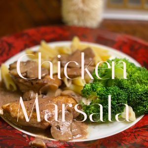 chicken marsala with broccoli