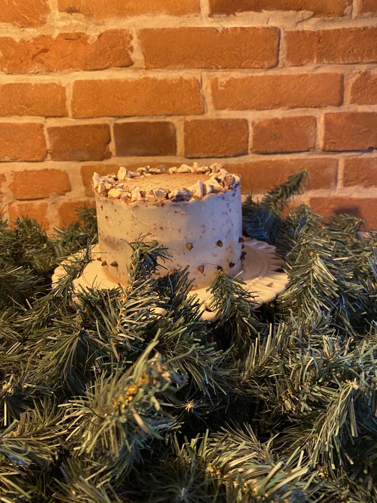 Christmas Cake with Greenery