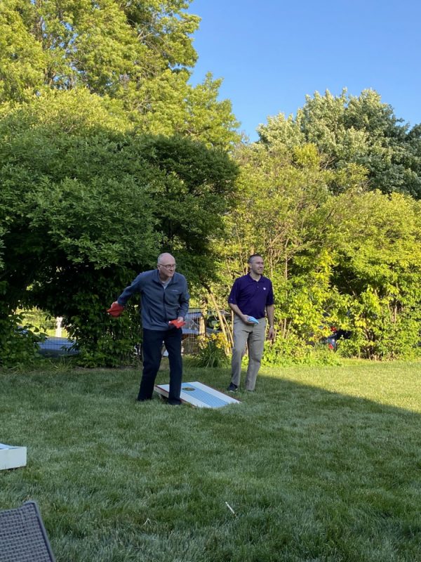 Dads Playing Corn Hole