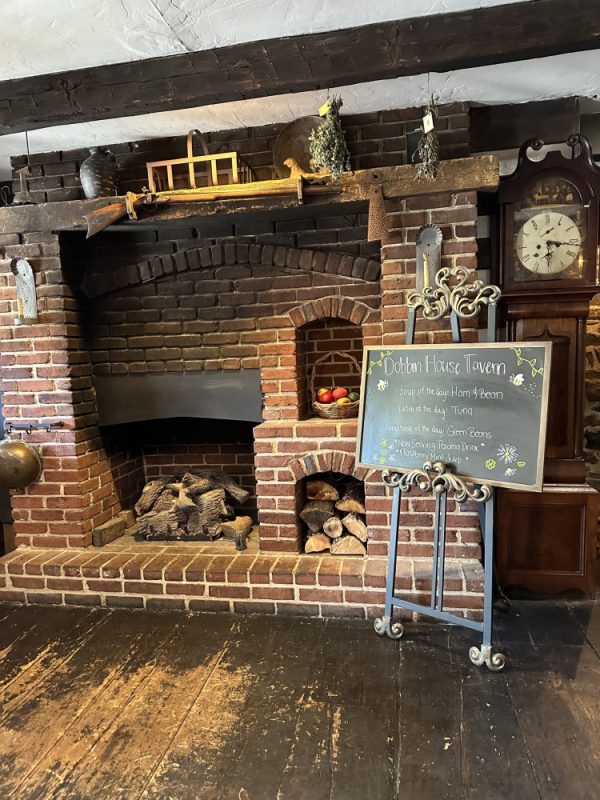 Lobby with Original Fireplace