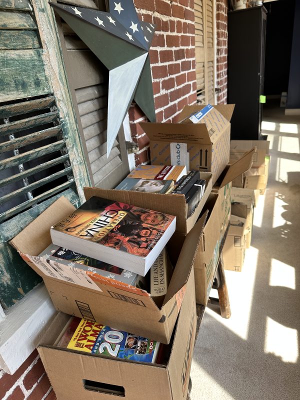 Stacks and Boxes of books