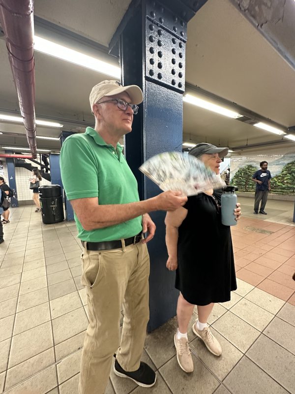 Jim and Linda at subway platform