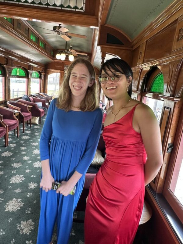 Miss Peacock Miss Scarlet in club car